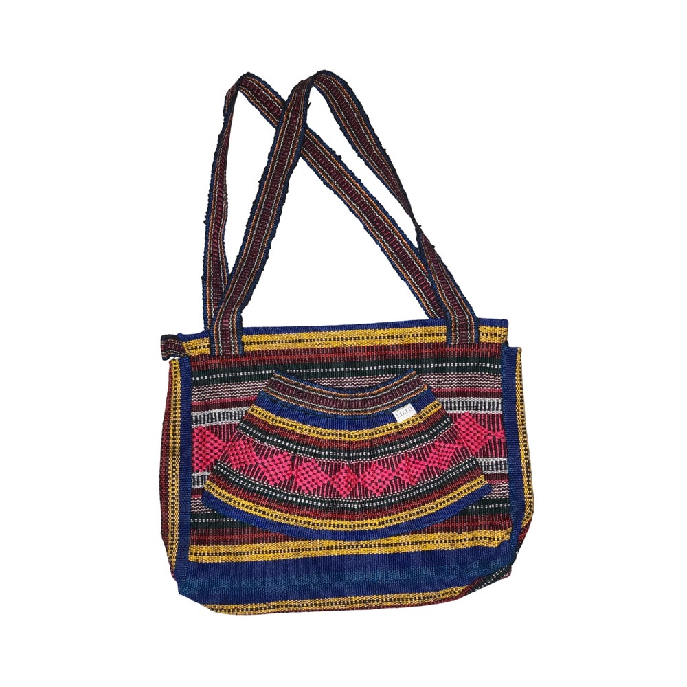 Vintage Lillo Woven Tote Multi-Color Artesanias Shoulder‎ Bag